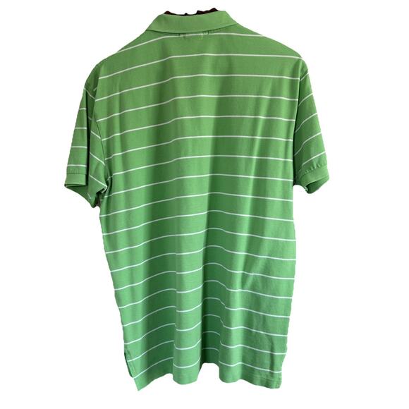 Polo Ralph Lauren Men’s Short Sleeve Polo Shirt Sz Large Green White Striped - Picture 3 of 9